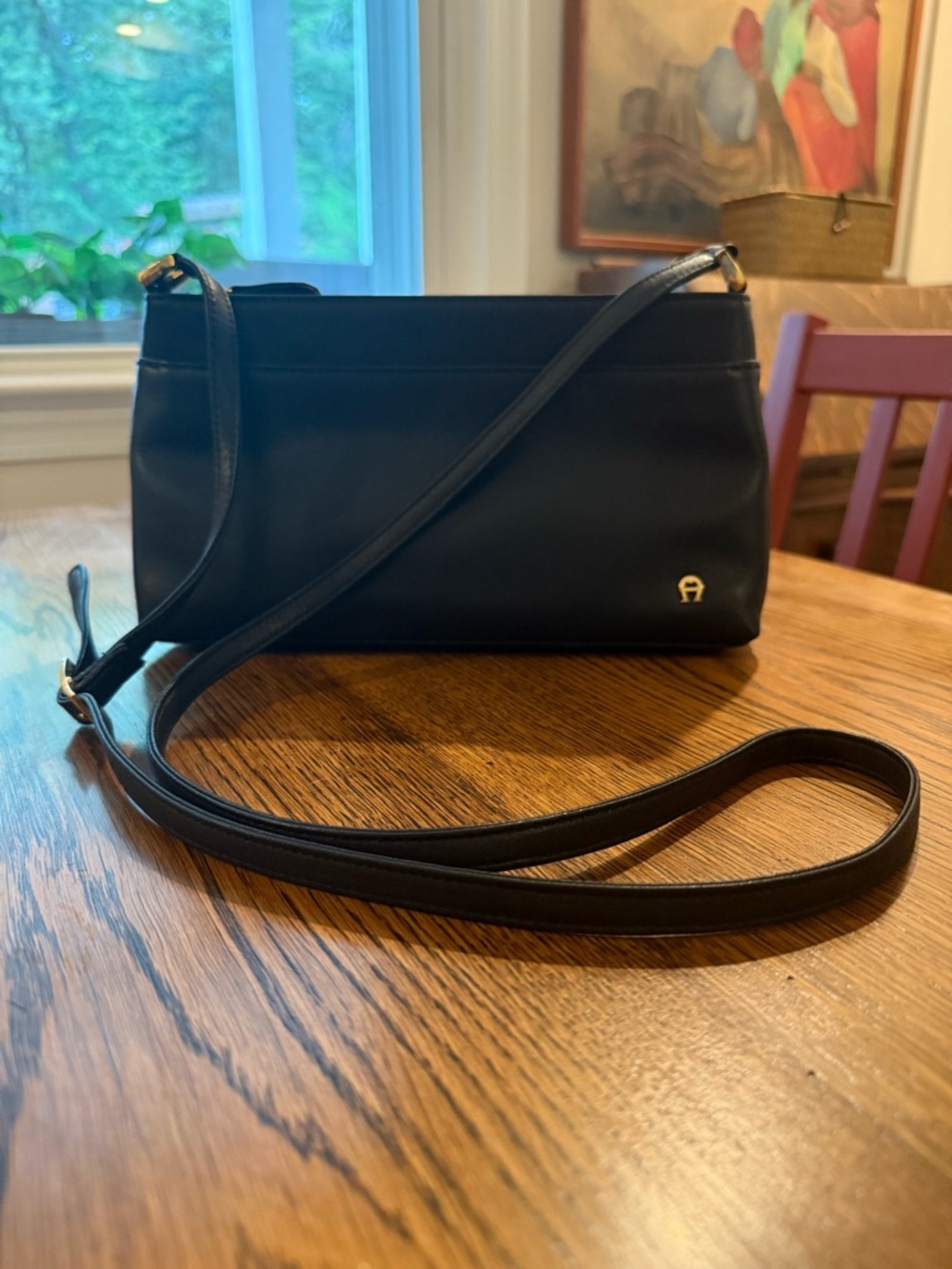 Etienne Aigner Black Leather Triple Pouch Shoulder / Crossbody Bag - Pristine!